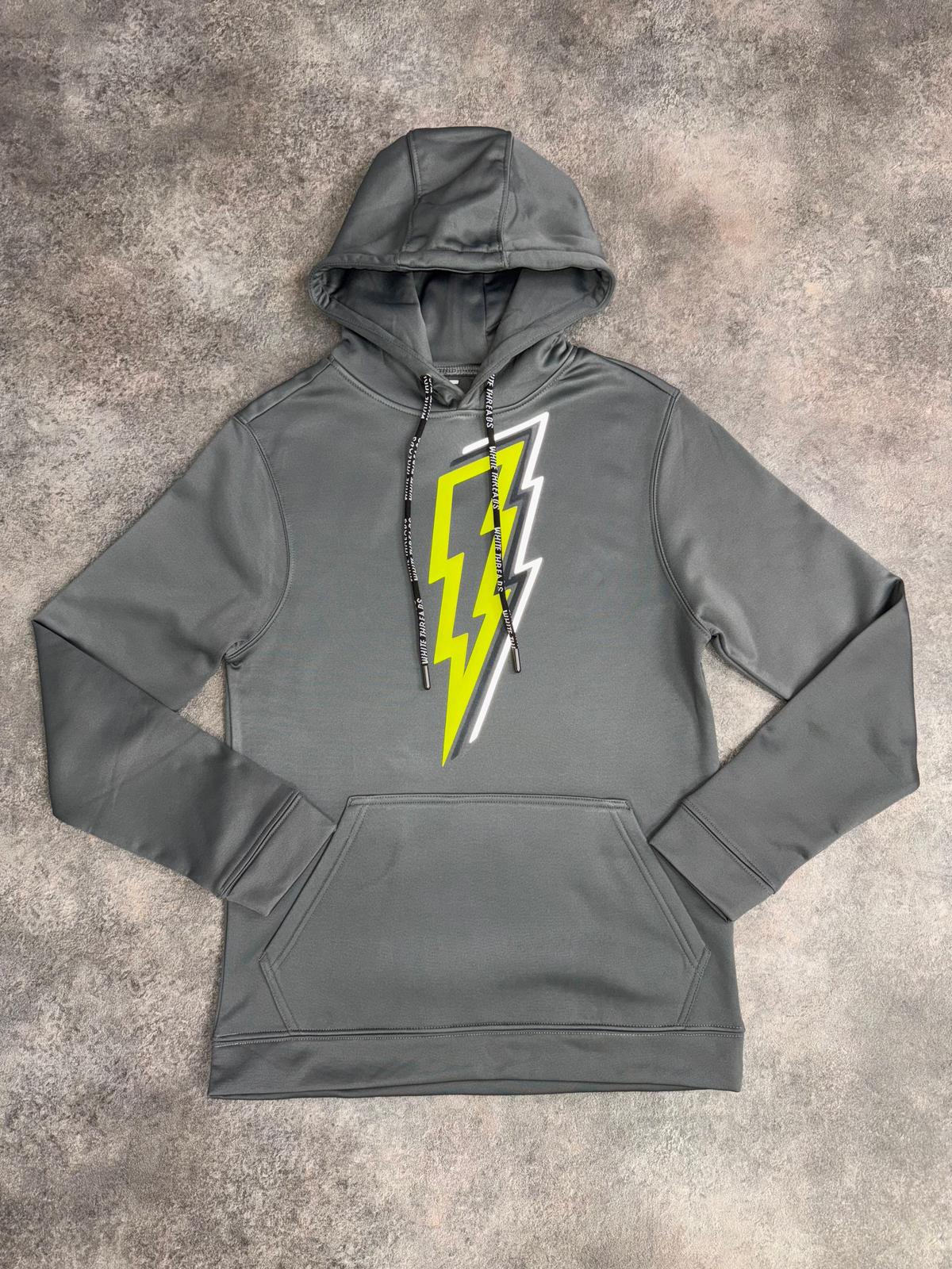 White Threads Neon OG Bolt Hoodie - Grey